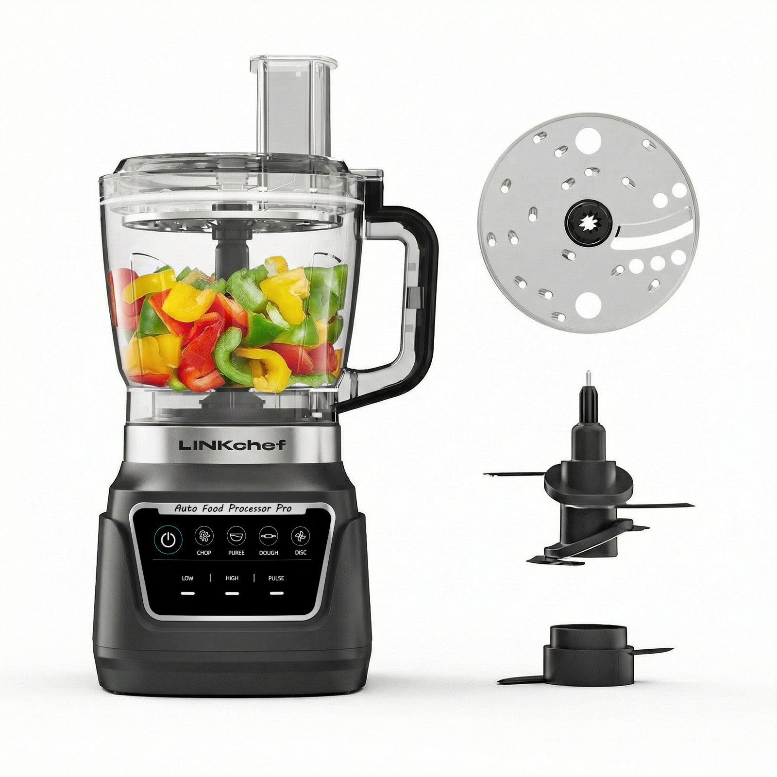 LINKChef 1000-Watt 9-Cup Food Processor & Vegetable Chopper - 4-in-1 f