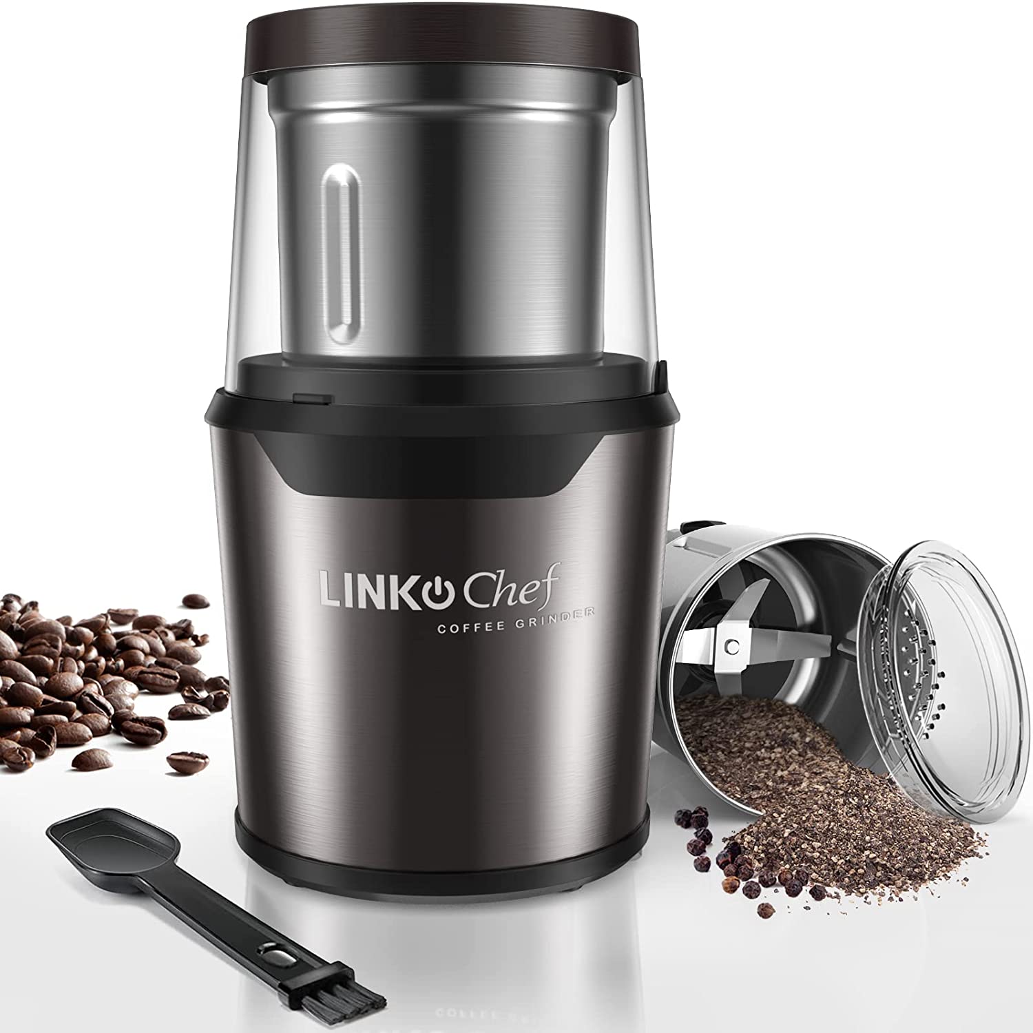 Electric Coffee Grinder Dried Spice Grinder,Transparent Window and