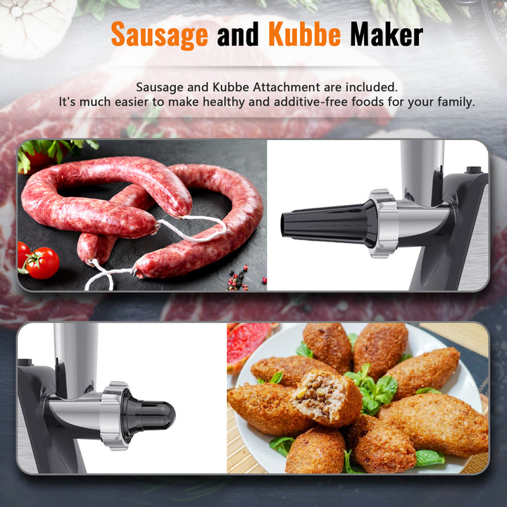 100% Stainless Steel Meat Grinder Blades Meat Grinder Plate Discs Sausage  Stuffer Combo ABS Food