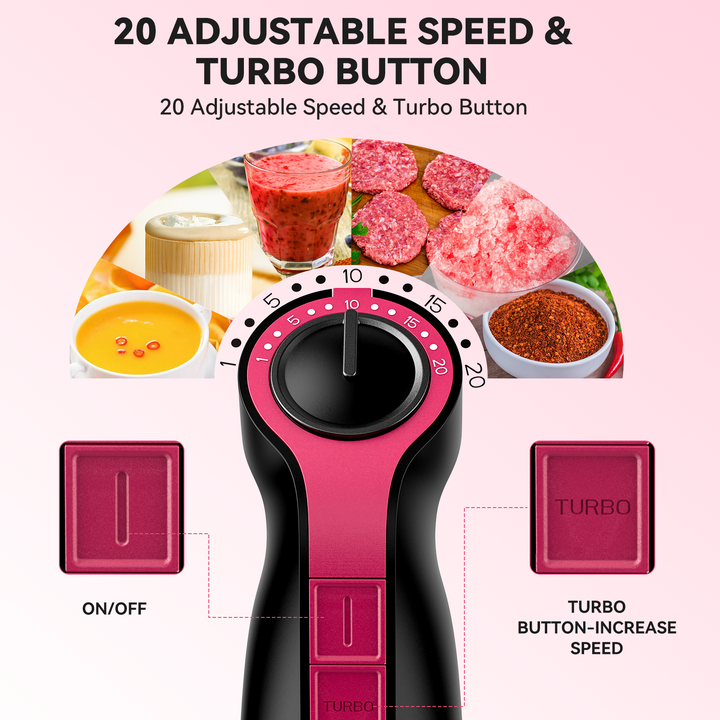 LINKChef Immersion Blender, 1000W 20-Speed 5-in-1 Immersion Hand Blend