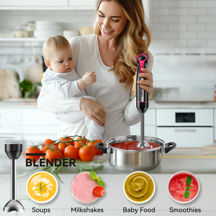 LINKChef Immersion Blender, 1000W 20-Speed 5-in-1 Immersion Hand Blend