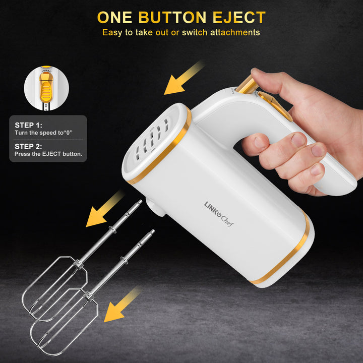 5-Speed Electric Hand Mixer, Turbo Mode, 450W, 2 Colors Available. LINKChef