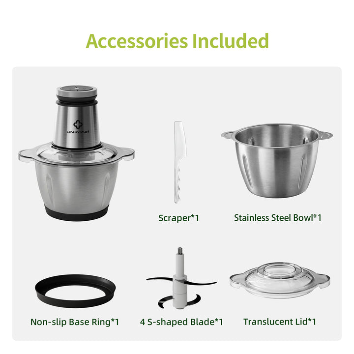 LINKChef Electric Food Chopper, 9.9 Cup Meat Grinder Food Processor St