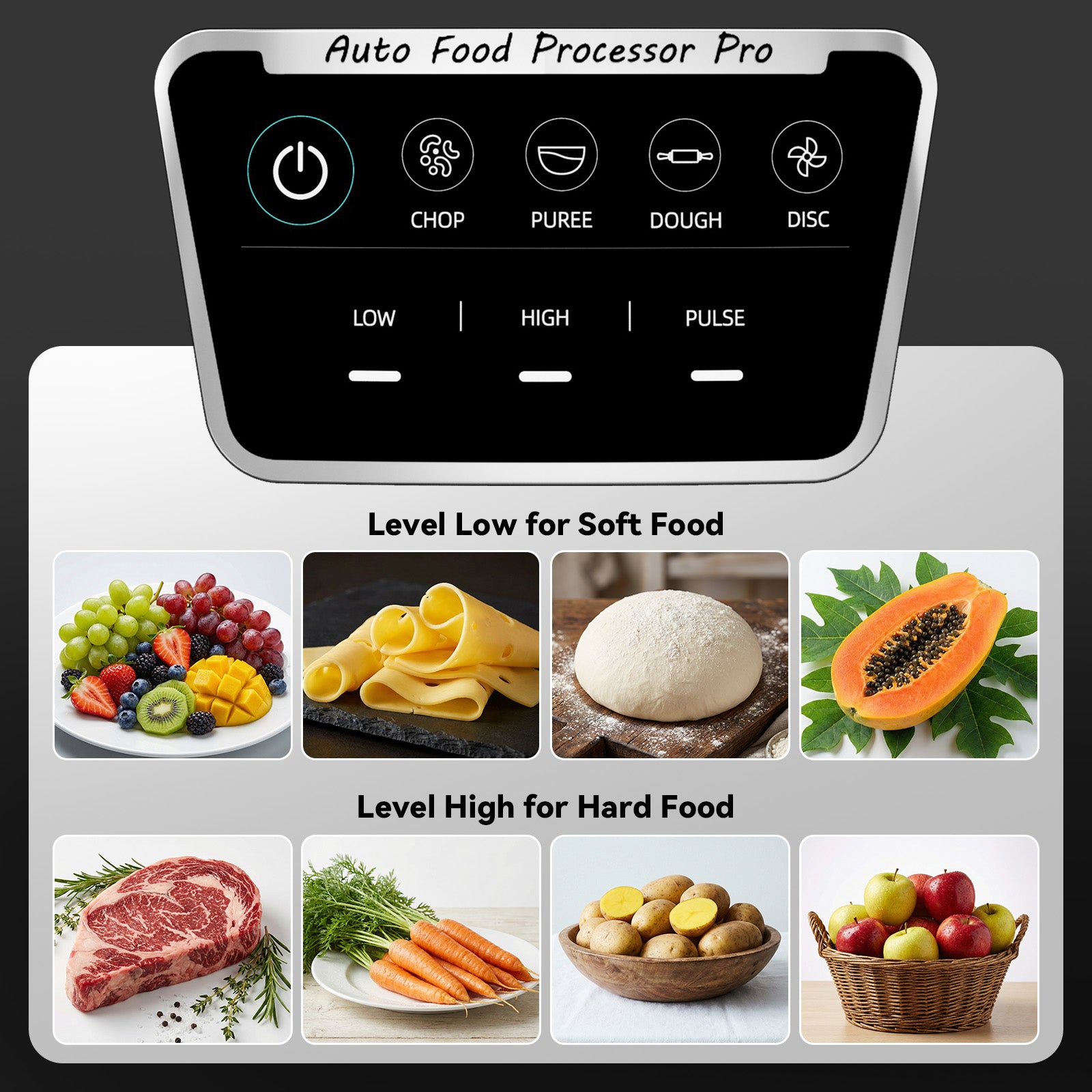 LINKChef 1000-Watt 9-Cup Food Processor & Vegetable Chopper - 4-in-1 f