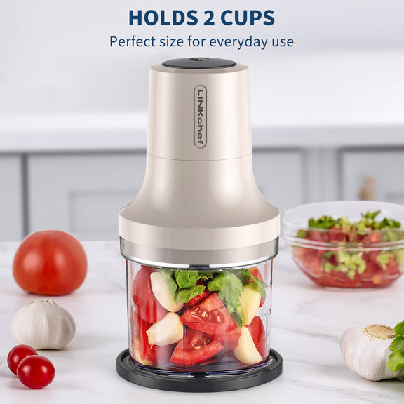 LINKChef Food Chopper, 2 Cup Food Processor, 260W Power Grinder with 4