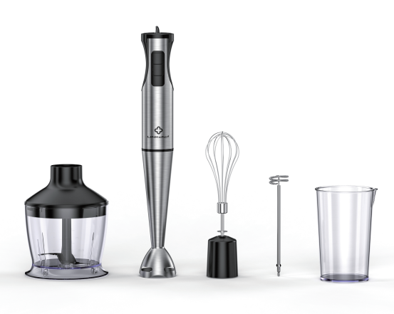 Immersion Blender Handheld Hand Blender 1000W, Trigger Variable Speed 5 in 1 Stick Blender