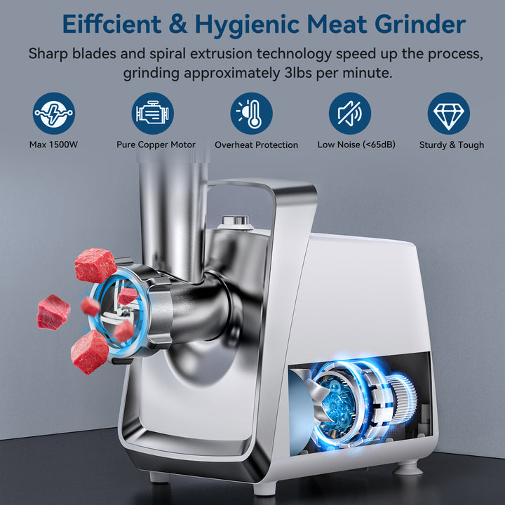 LINKChef Meat Grinder, 1500W Max Electric Meat Grinder Machine for Hom