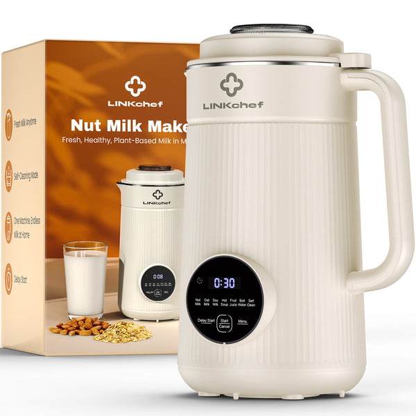 LINKChef Nut Milk Maker Blender, Homemade Coconut, Soy, Oat, Almond, Plant Based Milks and Hot Soup with Delay Start/Keep Warm/Boil Water/Self-Cleaning