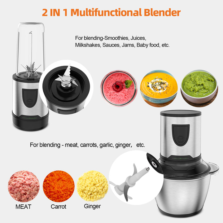 LINKChef Electric Food Chopper, 1.2L Meat Grinder Food Processor Stainless  Steel Meat for Vegetable Meat Fruit 