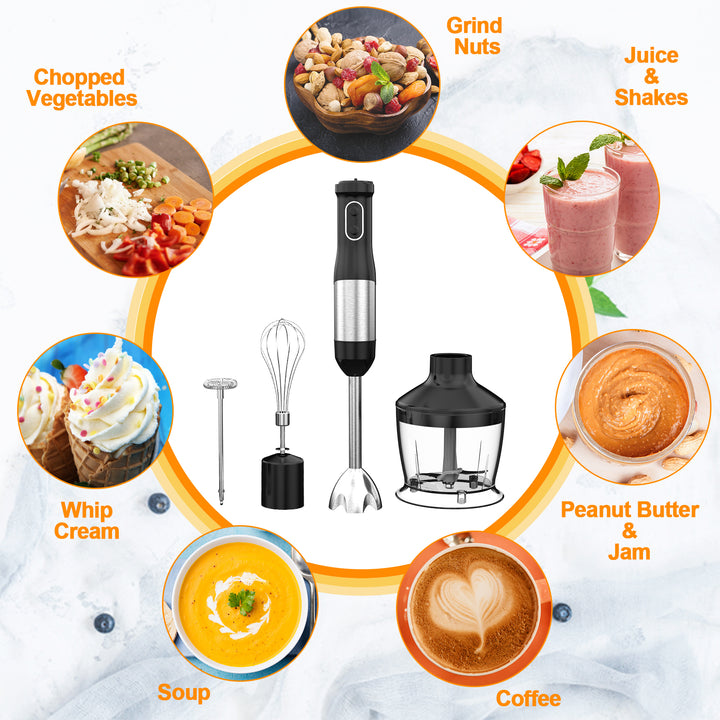 LINKChef® Compactable 7 in 1 Hand Blender Kits, 20-Speed, Titanium ...