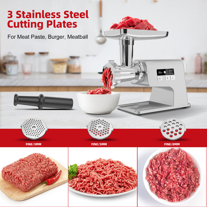 Meat Grinder Electric 2500W, Sausage Stuffer and Grinder with 3 Size Plates, Sausage Tube & Kubbe Kits, Stainless Steel Blade 【Red Dot Innovative Design Reward】 LINKChef