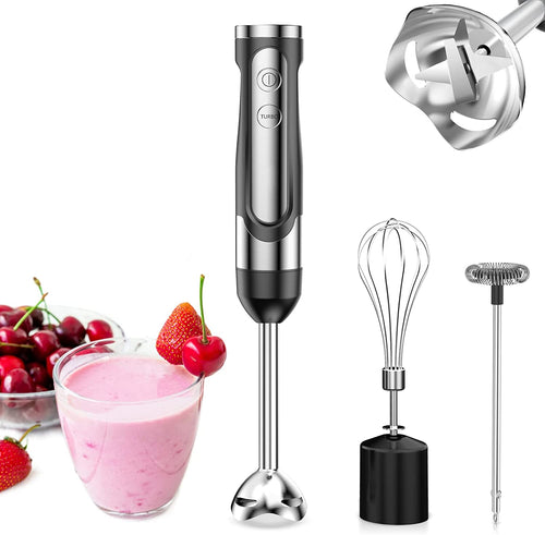 Immersion Blender, LINKChef 20-Speed 7-in-1 Hand Blender with Storage  Bracket, Stick Blender with 304 Stainless Steel Blades, 600ml Beaker (Black)